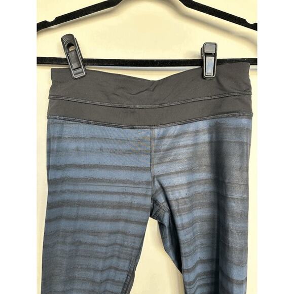 Lululemon Womens Navy Black Run Inspire Top Speed Crop Leggings Size 4 - Picture 4 of 12